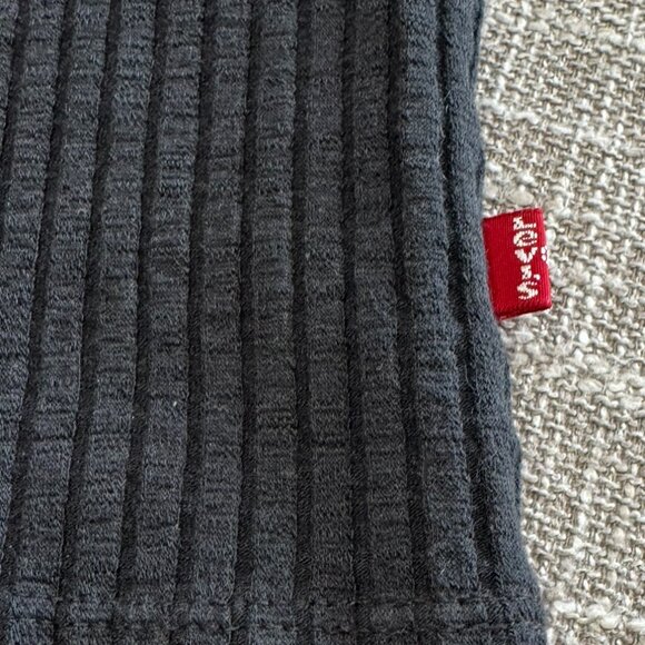 NWOT Levi's Bodega Open Neck Stretch Ribbed Short Sleeve Shirt, Black, Size XS - Picture 8 of 8